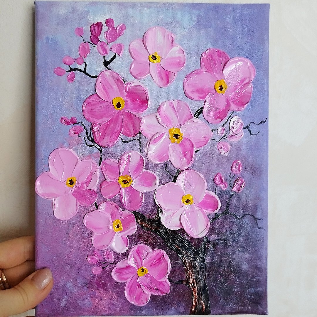 用樱花压克力艺术改变您的空间：樱花纹理画 - 墙贴/壁贴 - 压克力 多色