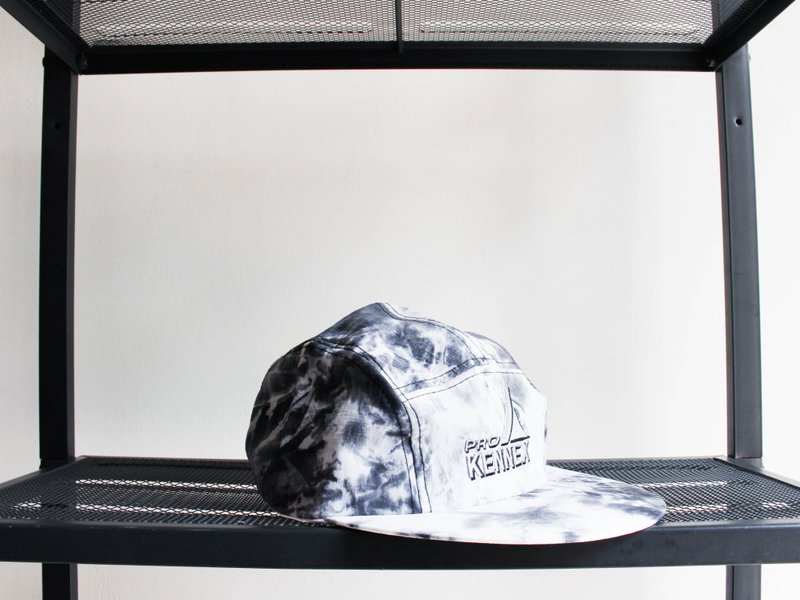 伊贺上野灰黑白独立大理石 古董五片平顶棒球帽 baseball cap - 帽子 - 其他材质 灰色