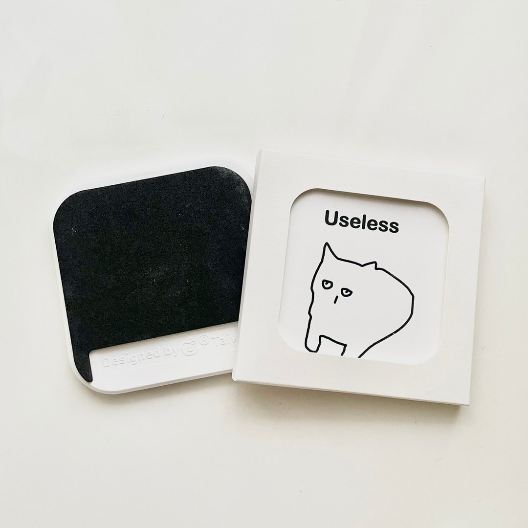 a_good_bb-猫咪方形陶瓷吸水杯垫_useless - 杯垫 - 陶 