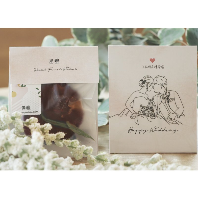 【定制婚礼小物】桌上迎宾礼 果干水立牌 - 茶 - 植物．花 粉红色