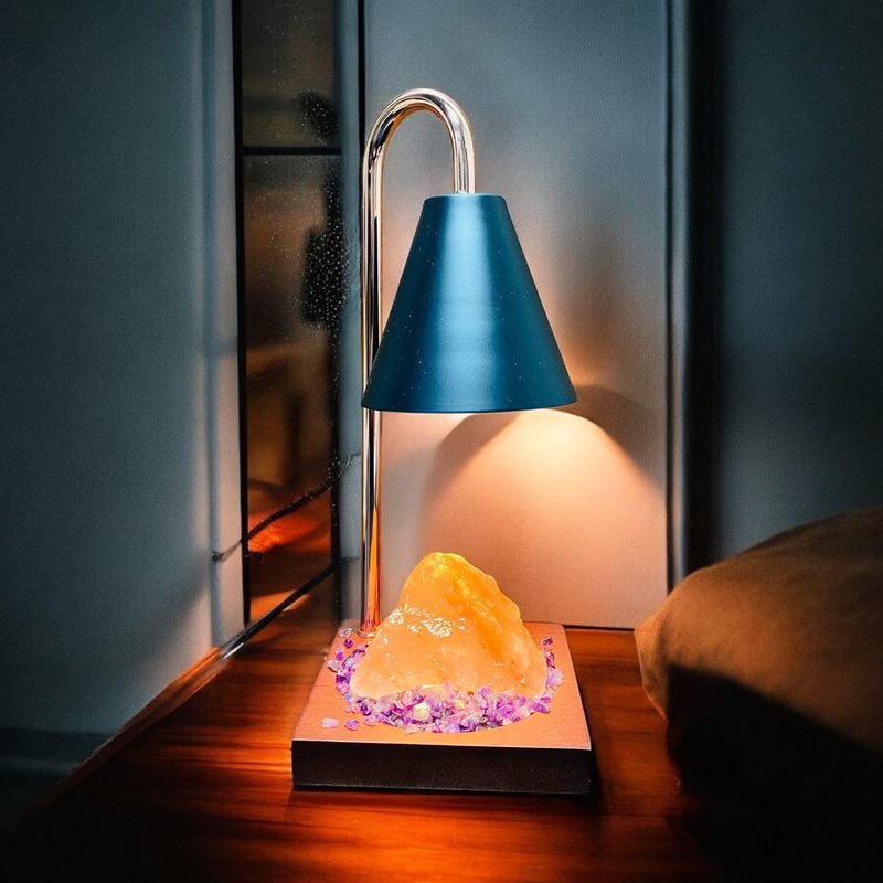 2025 开运盐灯 能量汇聚款 盐灯 水晶 居家 文创 台灯 夜灯 - 摆饰 - 其他材质 咖啡色