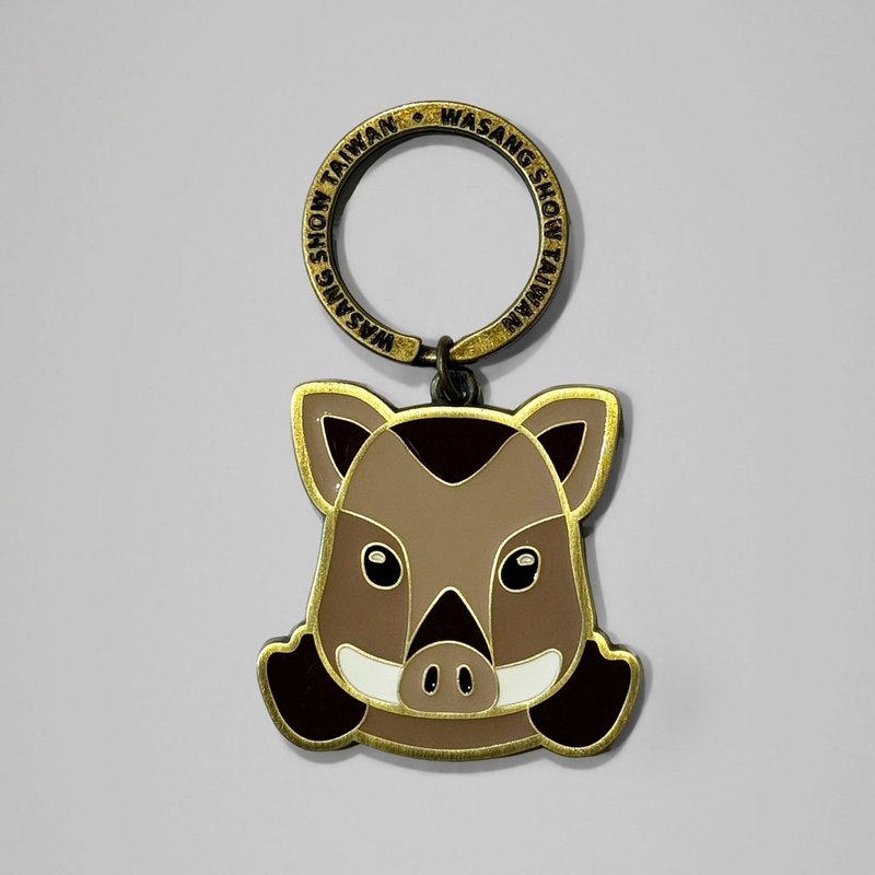 【森林动物系列】Q山猪金属钥匙圈 - 钥匙链/钥匙包 - 其他金属 咖啡色