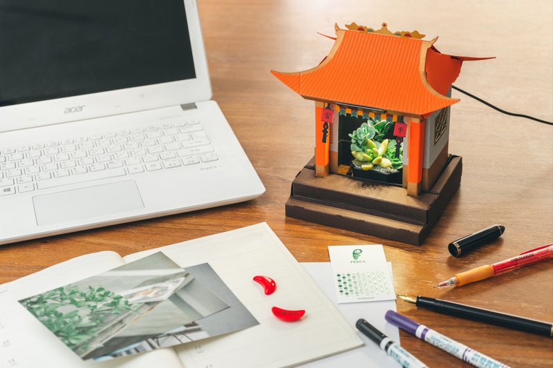 独家 植物灯 好运小神庙 x 神像平安符 开运招财符 - 植栽/盆栽 - 纸 金色