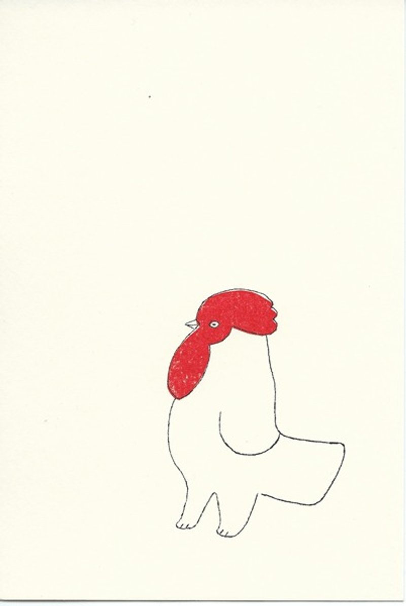 Post card set - chicken - 卡片/明信片 - 纸 红色