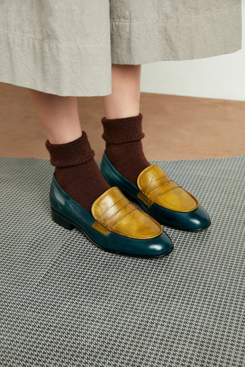 已绝版 佩尼乐福鞋 - 孔雀绿 - 女款牛津鞋/乐福鞋 - 真皮 绿色