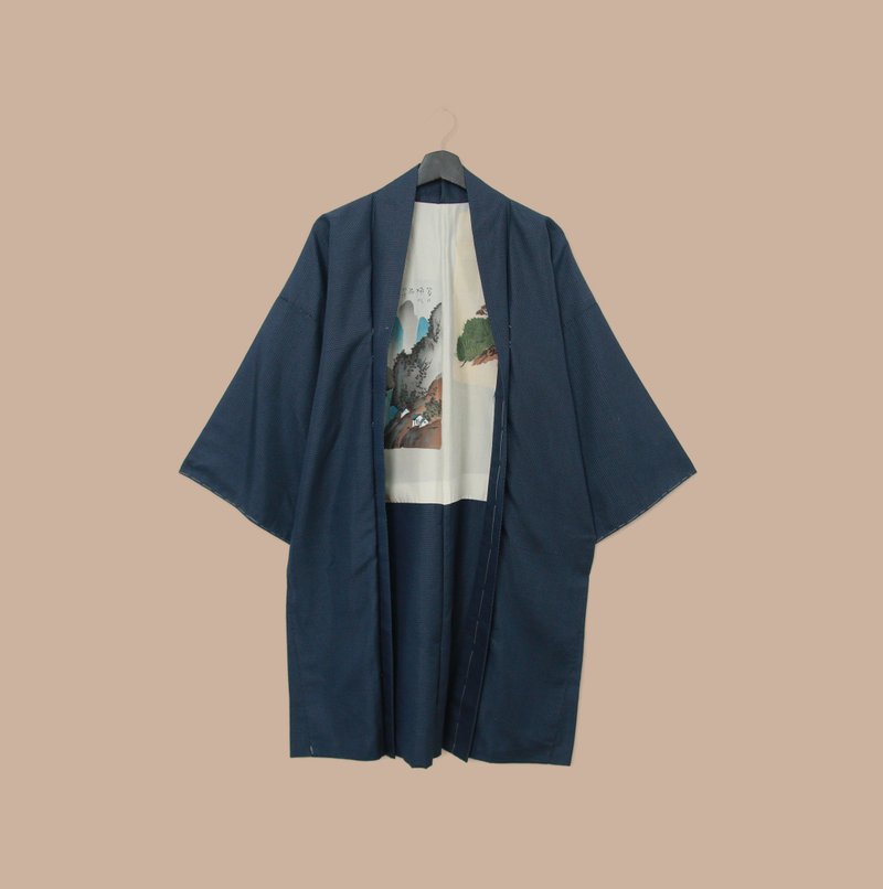 Back to Green-日本带回羽织 山谷与老鹰  M-34 /vintage kimono - 女装休闲/机能外套 - 丝．绢 