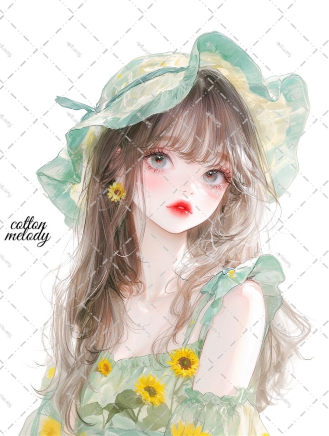 original sticker no.5857 人物贴纸 原创贴纸 人物贴纸 女孩贴纸 原创人物贴纸 - 贴纸 - 纸 
