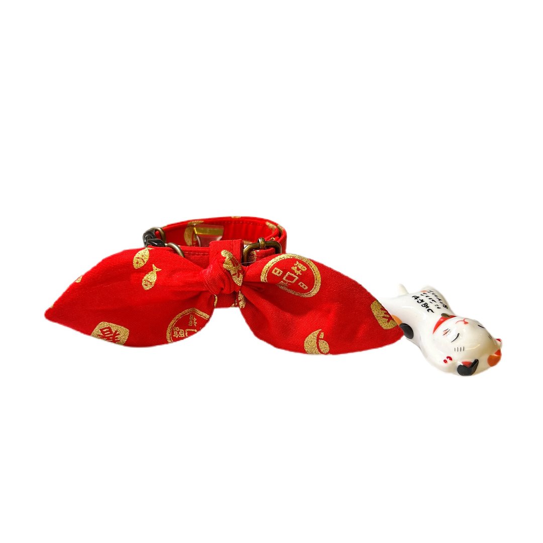 MaoFenBiBi 虎虎生风 - 过年春节特别款 - 手作赫本巾 &amp; 手工项圈 - 项圈/牵绳 - 棉．麻 