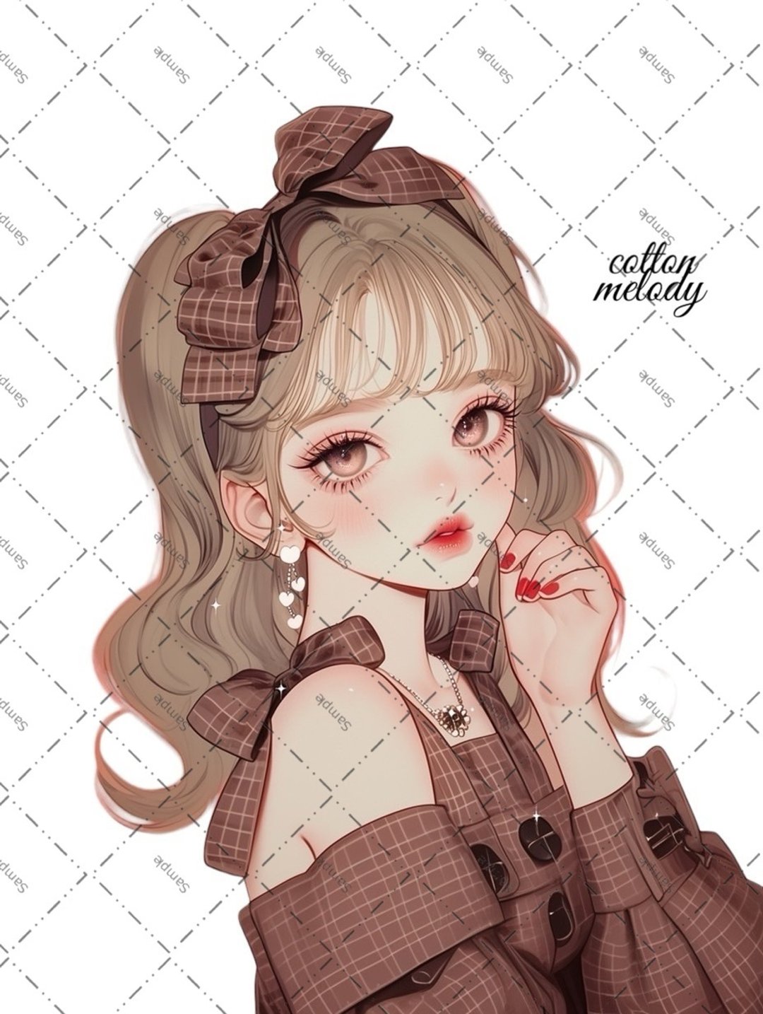 original sticker no.1844 人物贴纸 原创贴纸 原创人物贴纸 装饰贴纸 cotton melody - 贴纸 - 纸 