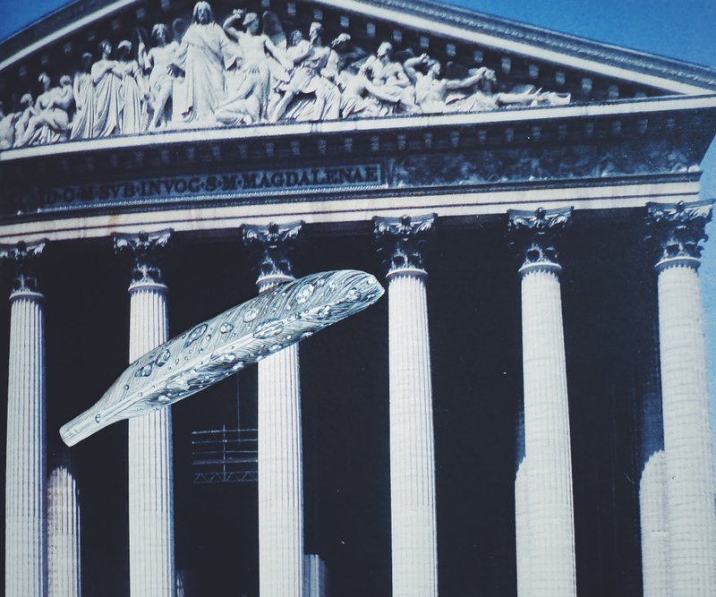 木刻手绘坠饰 - 羽毛 - 其他 - 木头 灰色