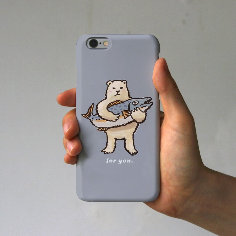 IPhonePlus case From white polar bear Present (gray) - 手机壳/手机套 - 纸 灰色