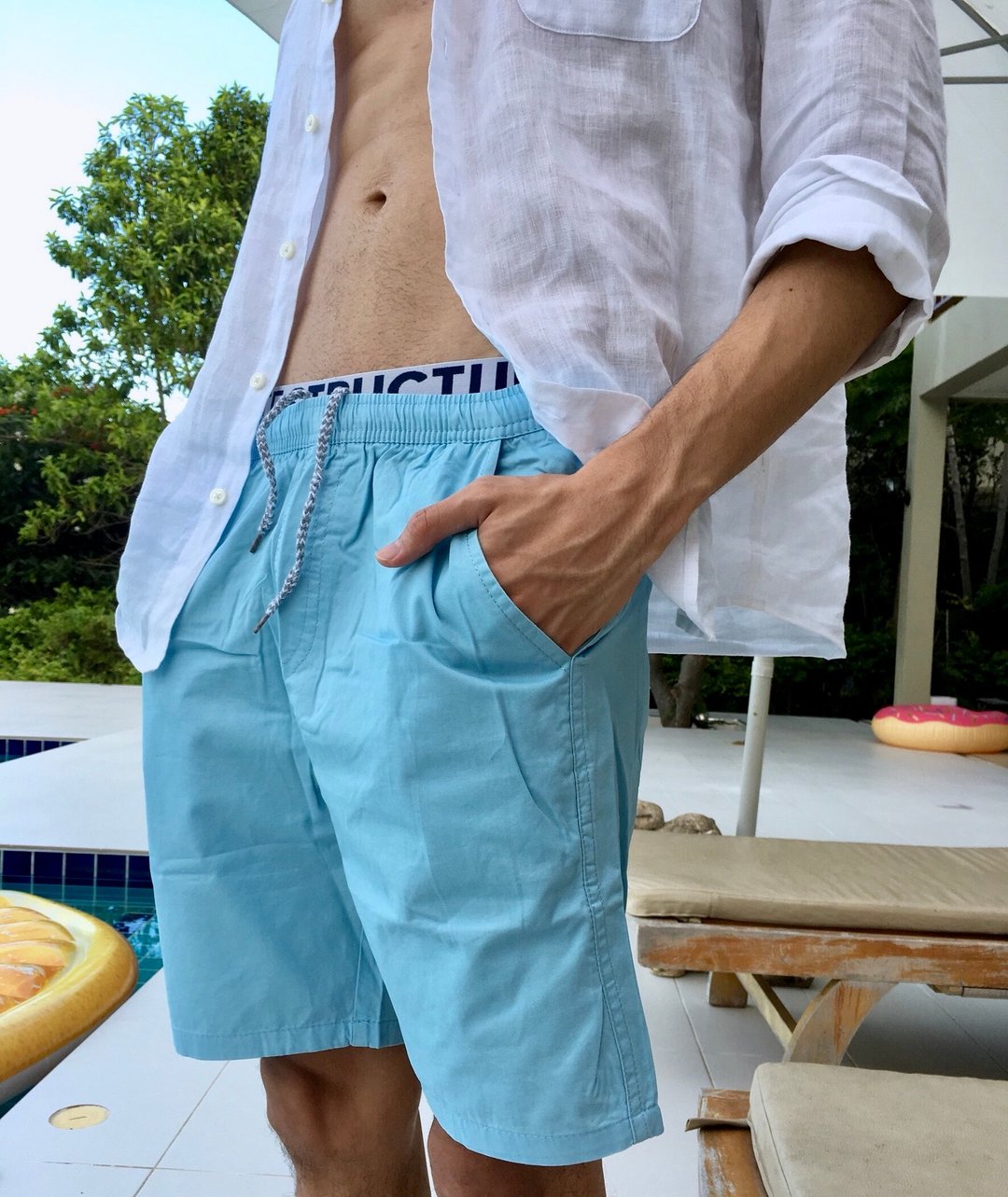 SHORT - EVERYDAY / Baby blue - 男士短裤 - 其他材质 蓝色