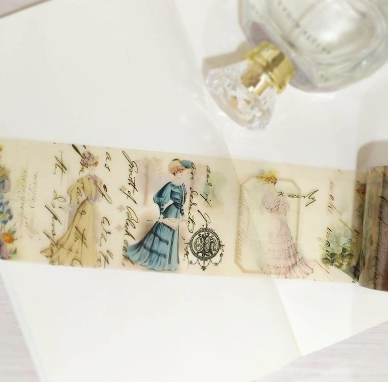 6厘米 女孩 PET胶带 / 带离型纸 亮面透明 #1 - 纸胶带 - 塑料 