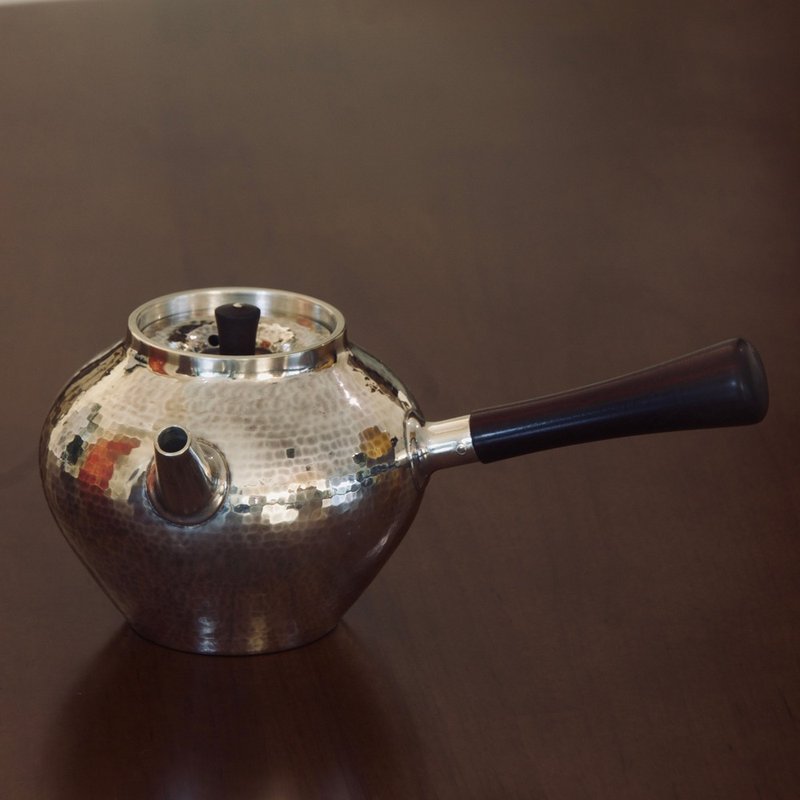 尚帧品 纯银侧把急须 小号侧把银壶 纯手工 120cc - 茶具/茶杯 - 纯银 