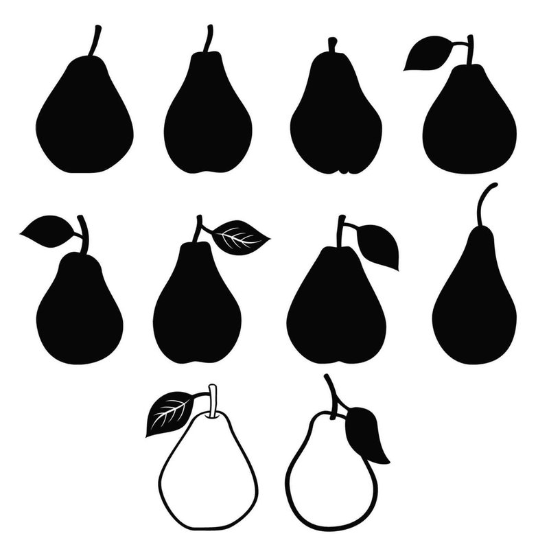 Pear svg, pear template, pear pdf, pear png, pear cutout, pear laser cut, Cricut - 图文模板设计 - 其他材质 