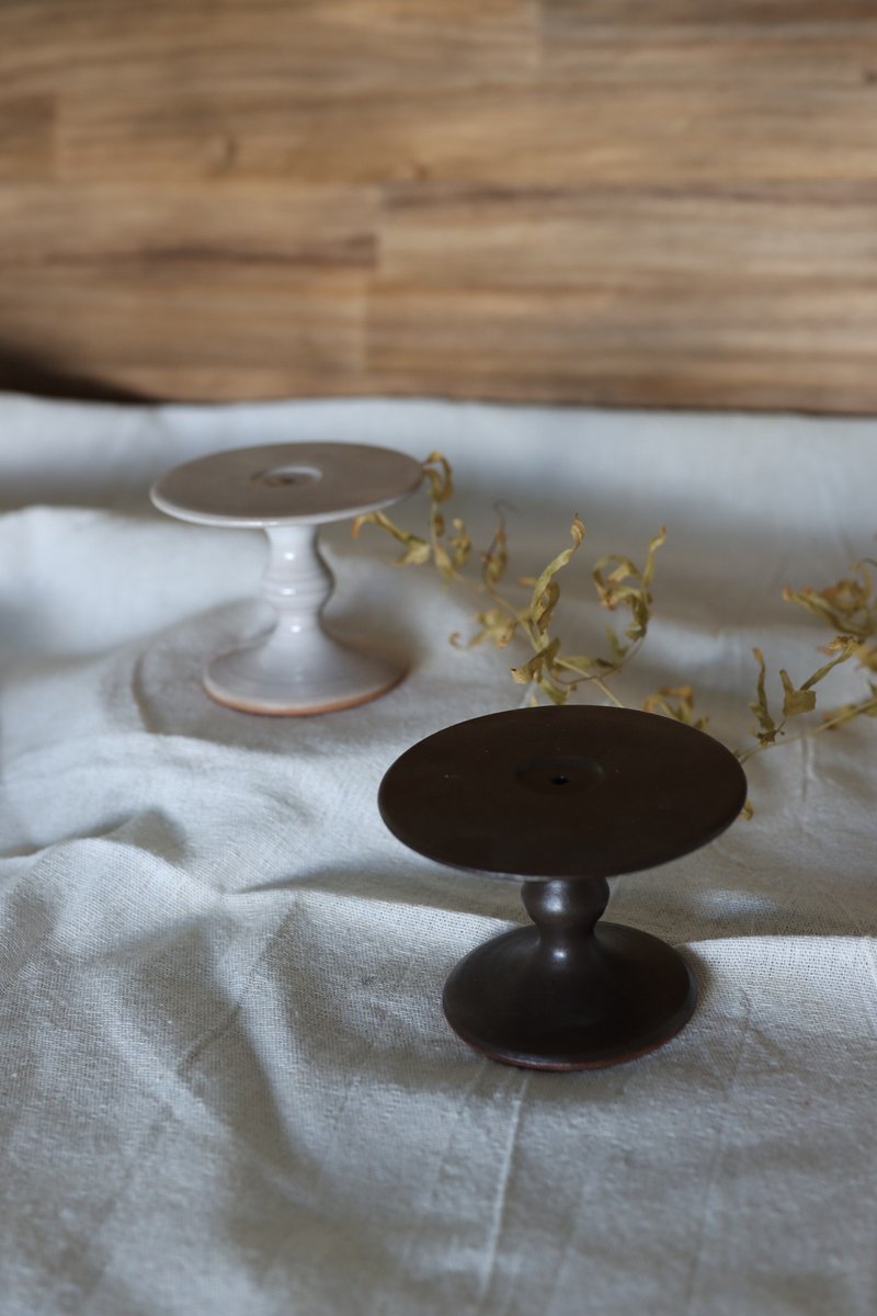 线香座高台-黑色款 - 蜡烛/烛台 - 陶 黑色