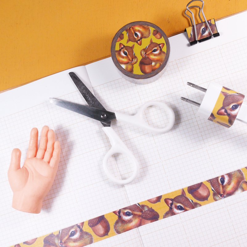 松鼠小胖纸胶带 - 纸胶带 - 纸 橘色