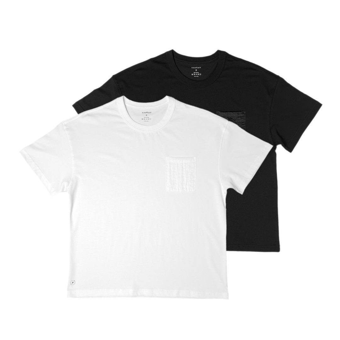 saeflait Short Tee / Pocket - 女装 T 恤 - 棉．麻 多色