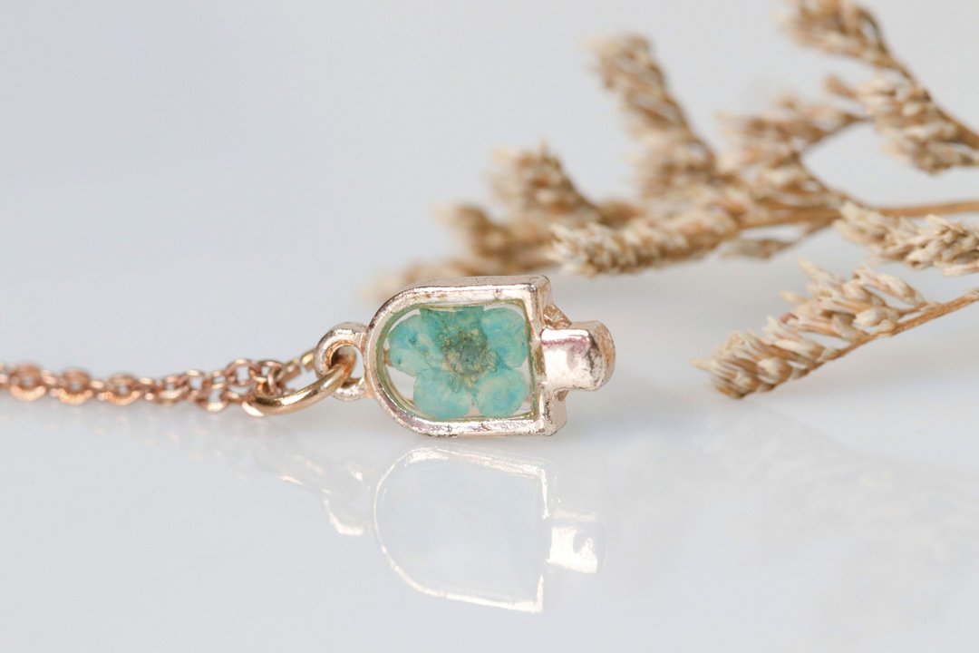 Necklace rose gold (plum) - 项链 - 玫瑰金 蓝色