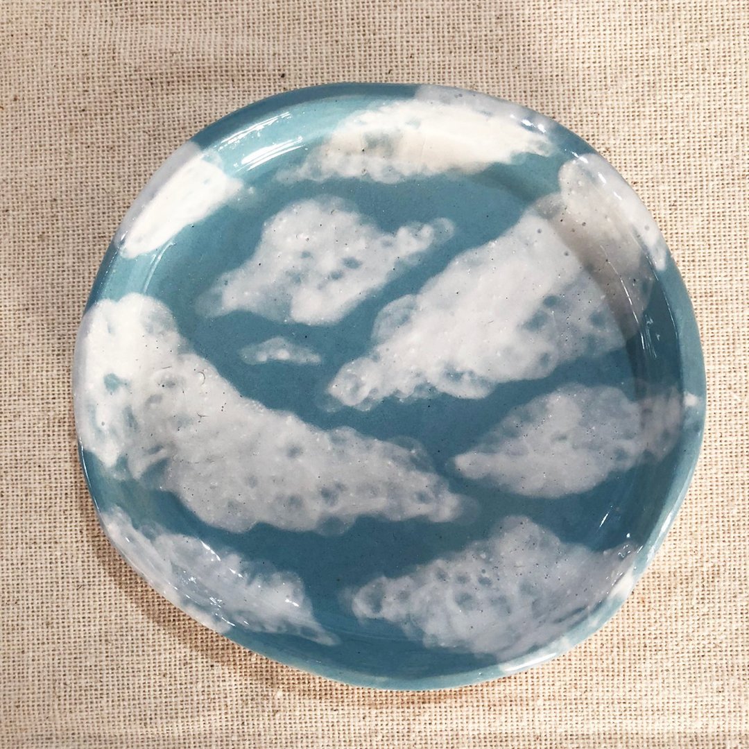 Cloud small plate - 浅碟/小碟子 - 珐琅 白色