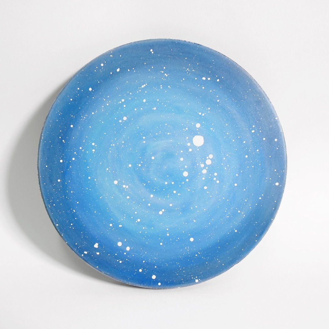 星空手绘杯垫 / 蓝色星球 - 杯垫 - 陶 蓝色