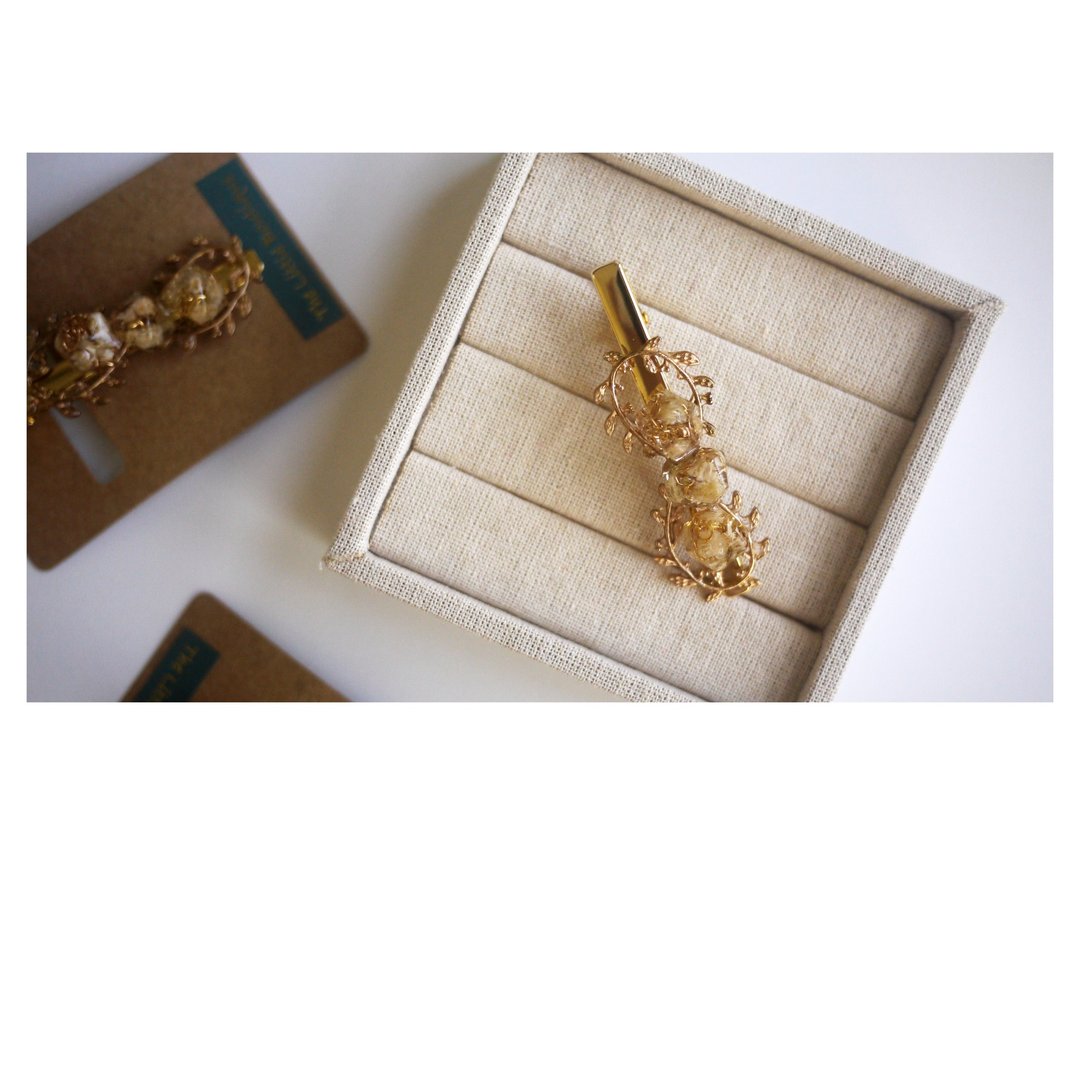 花藤 | 细工树脂发饰 | 鸭嘴夹 | hair clip - 发饰 - 其他材质 金色