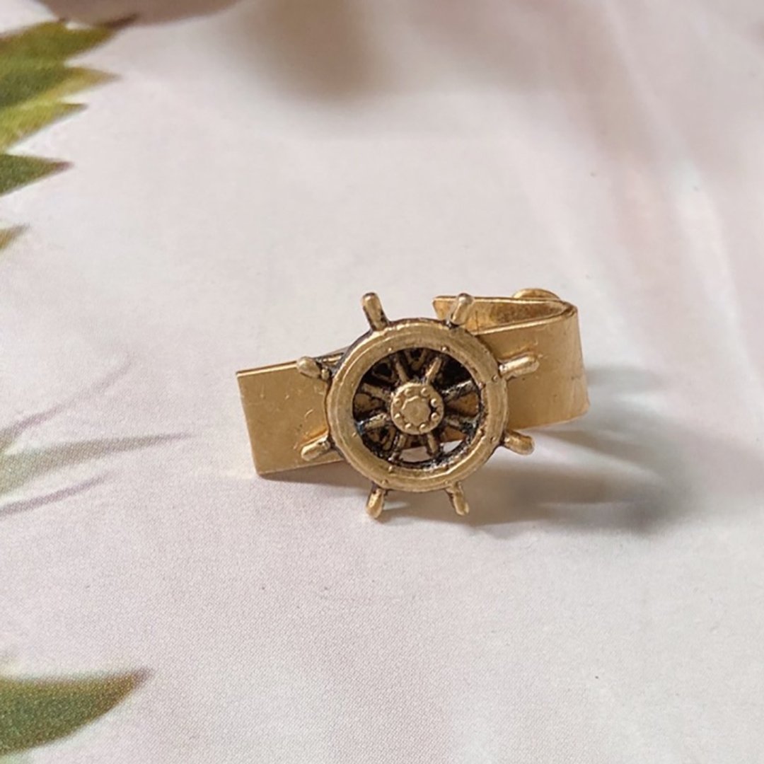 【西洋古董饰品】 邮轮 转盘 别致款 领带夹 - 领带/领带夹 - 铜/黄铜 金色