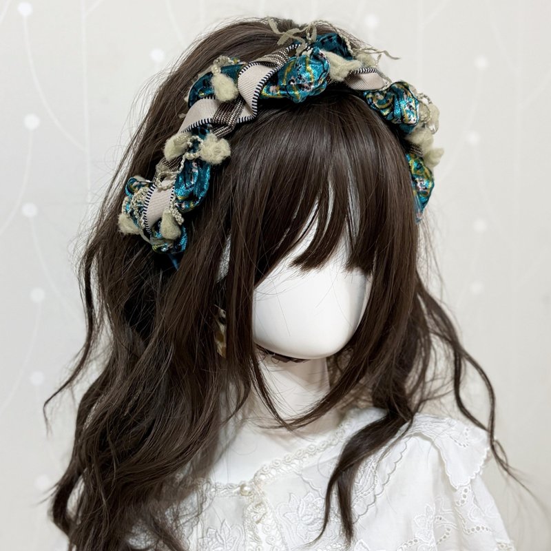 编织发箍/ 波浪球球复古宽版头箍 头饰 发枯 发圈 发窟 头箍 - 发带/发箍 - 其他材质 多色