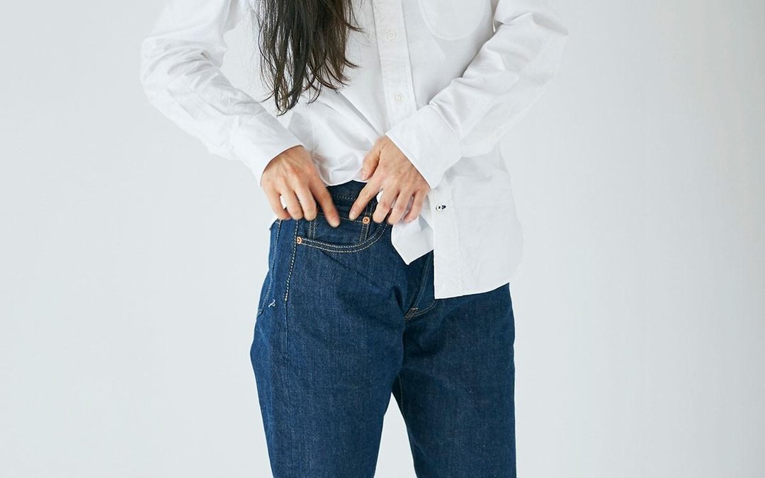 HANDROOM 5 Pocket Jeans Awa positive indigo - 女装长裤 - 棉 蓝色