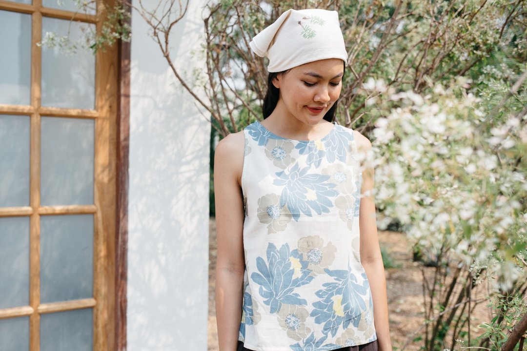 Mulmul yellow floral tank top - 女装上衣 - 棉 黄色