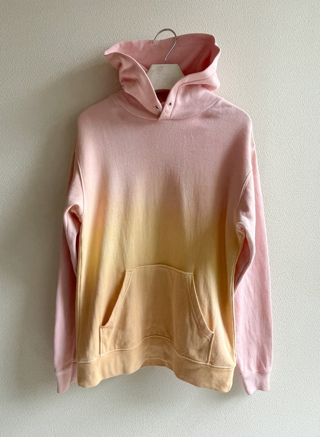 日本制造 手染“日落之前”连帽衫 泥染 工艺 MUD dyed 夕阳色泽 - 中性连帽卫衣/T 恤 - 棉 粉红色
