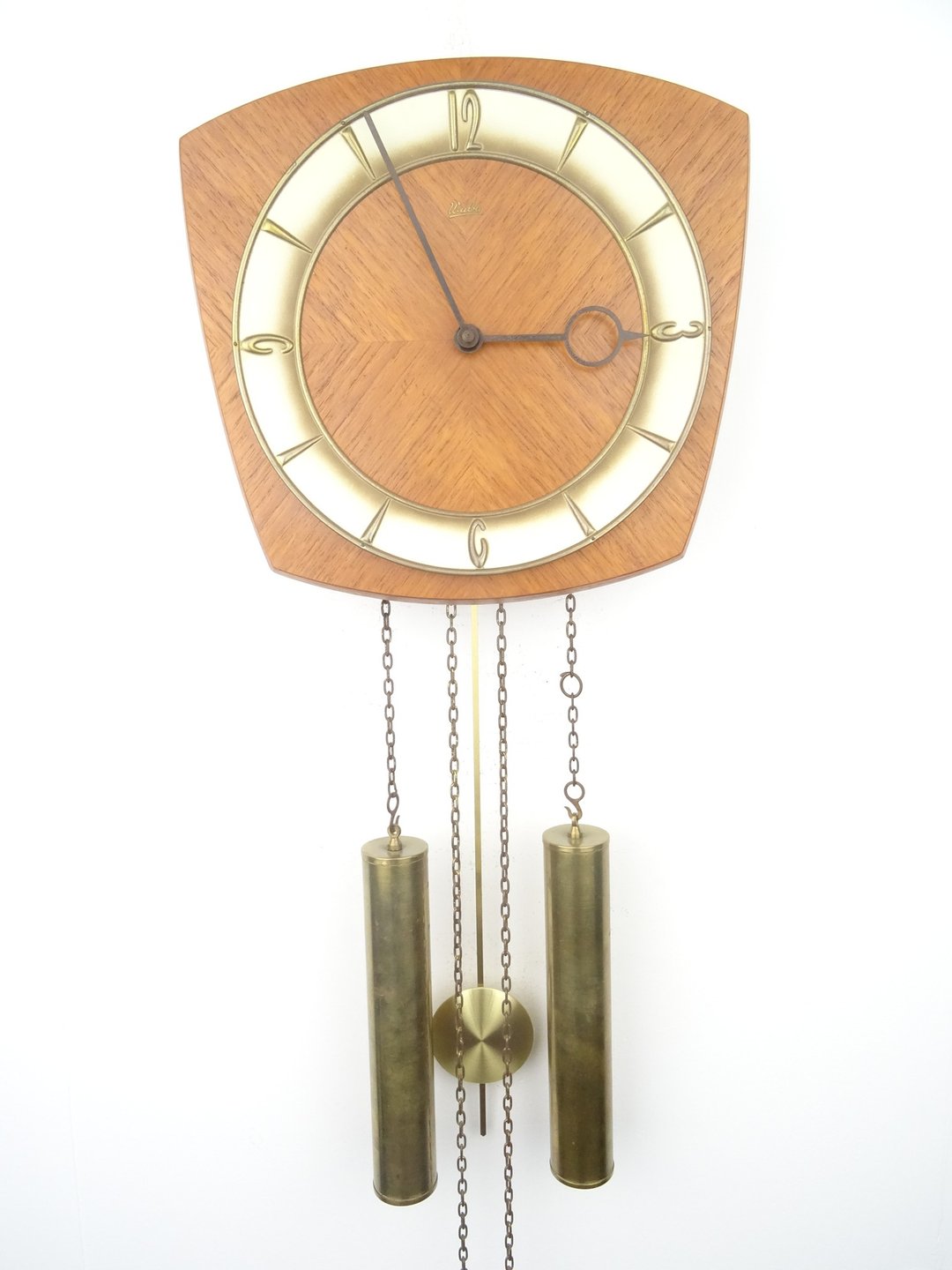 Junghans German Vintage Antique Design Mid Century RARE 8 day Retro Wall Clock - 时钟/闹钟 - 木头 咖啡色