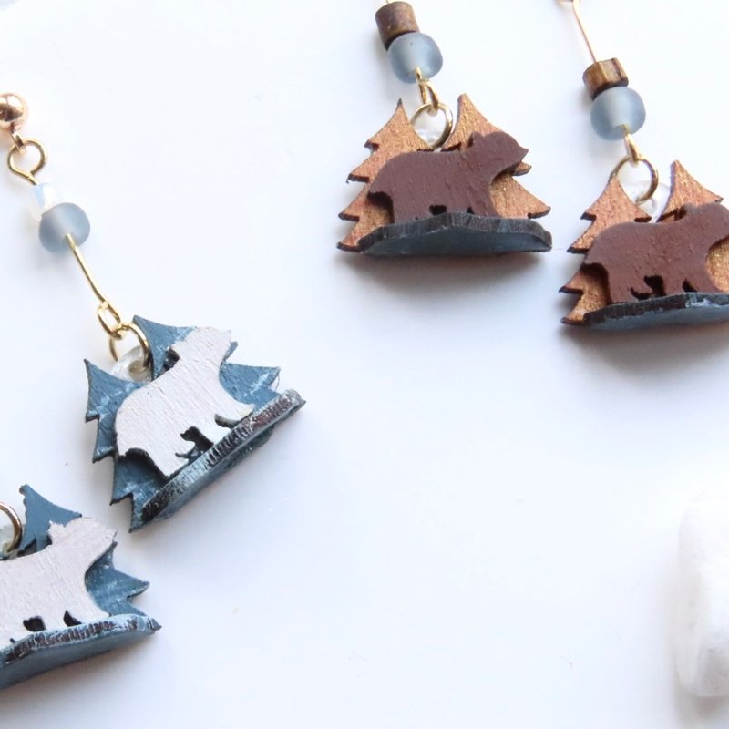 Cozy Bear | 耳环 - 耳环/耳夹 - 其他金属 白色