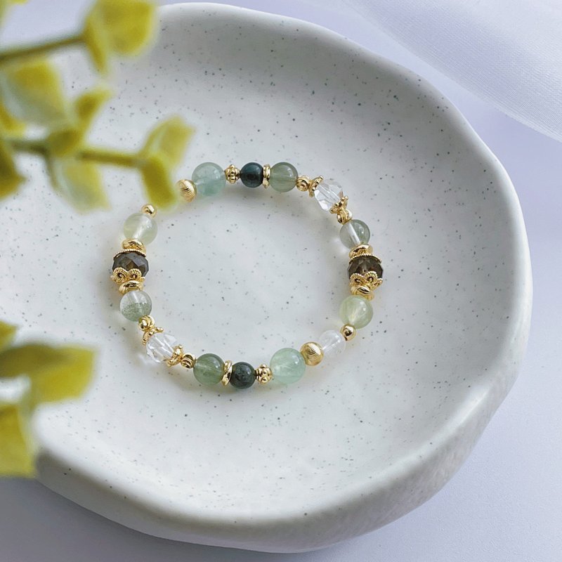 深林予绿丨萤石+葡萄石丨招财疗愈 灵感创意丨定制化水晶手链 - 手链/手环 - 水晶 绿色