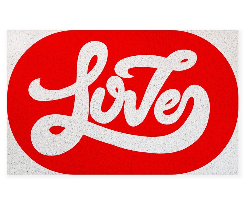 紅色愛地垫现代简约玄关进门刮土蹭泥脚垫家用门口防滑除尘 - 地垫/地毯 - 聚酯纤维 红色