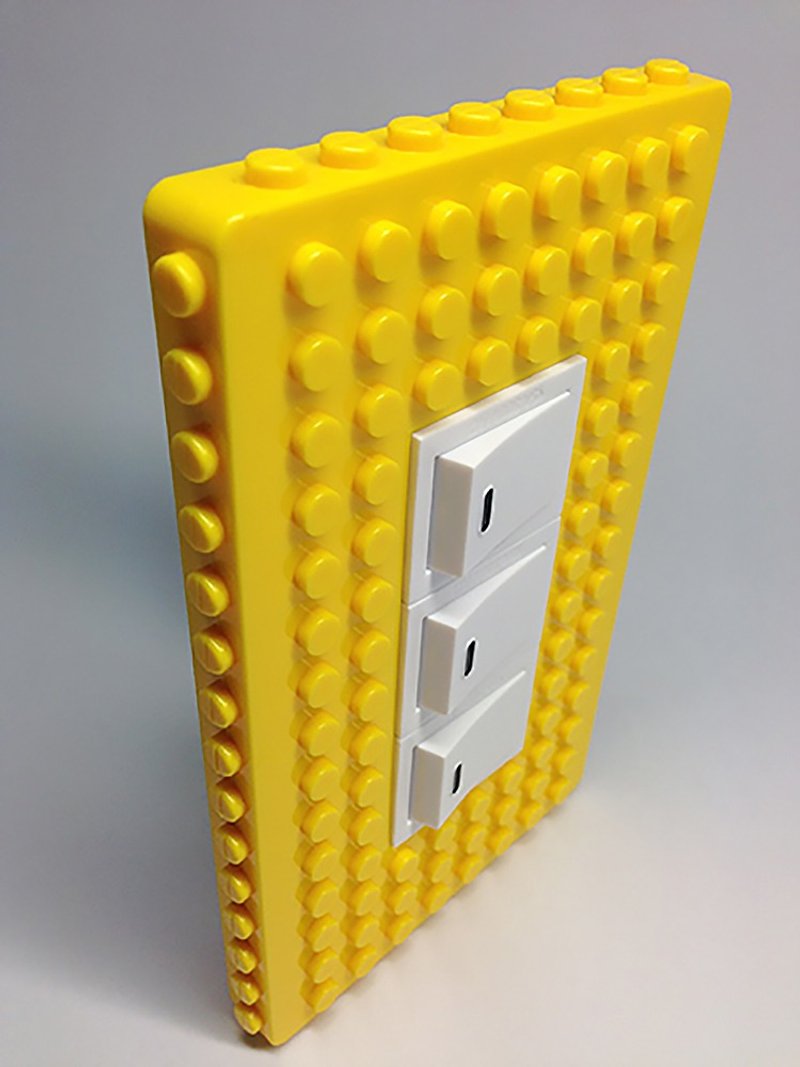 Qubefun 积木挂勾电源盖+3入积木挂勾(活力黄) 兼容乐高 可爱礼物 - 收纳用品 - 塑料 黄色