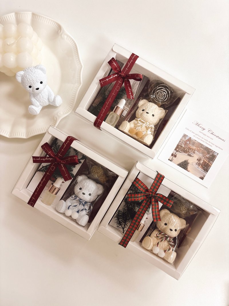 【圣诞礼盒】升级版泰迪扩香石香氛干燥花礼盒 圣诞节 交换礼物 - 香薰/精油/线香 - 其他材质 多色