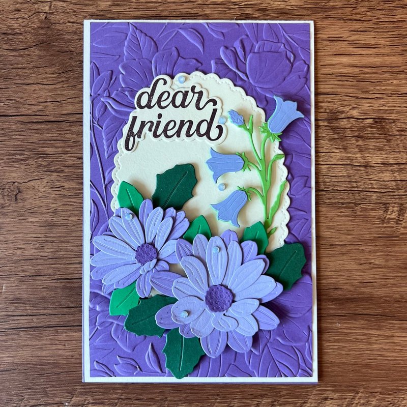 dear friend 紫色 花花 友谊卡 朋友卡 - 卡片/明信片 - 纸 紫色