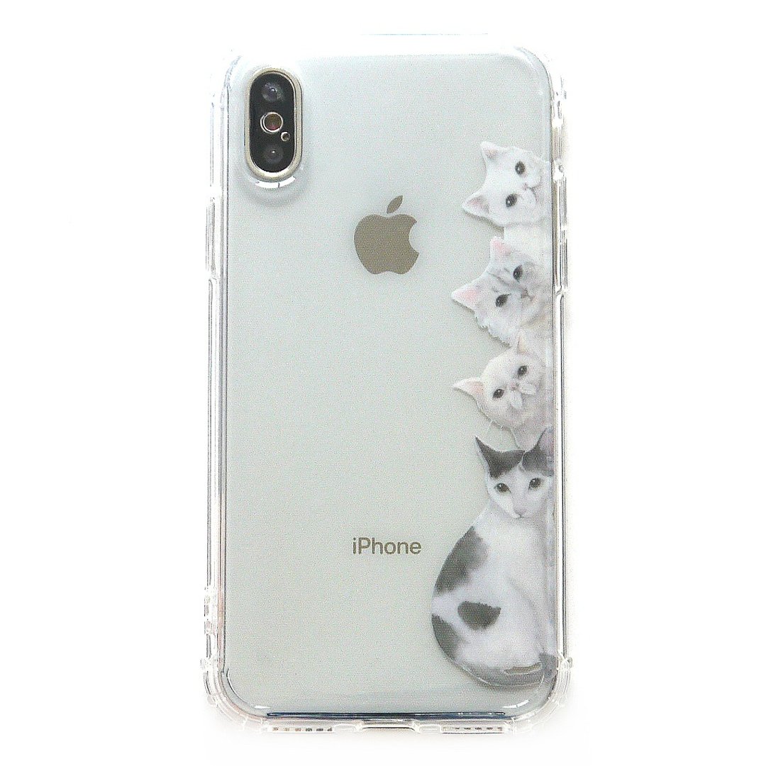 ４白猫 - 手机壳 | TPU Phone case 防摔 空压壳 | 可加字设计 - 手机壳/手机套 - 橡胶 透明