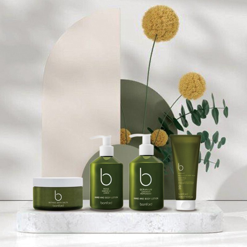 【美体保养组】Bamford 植萃浴盐及身体乳 组合 - 沐浴用品 - 玻璃 绿色
