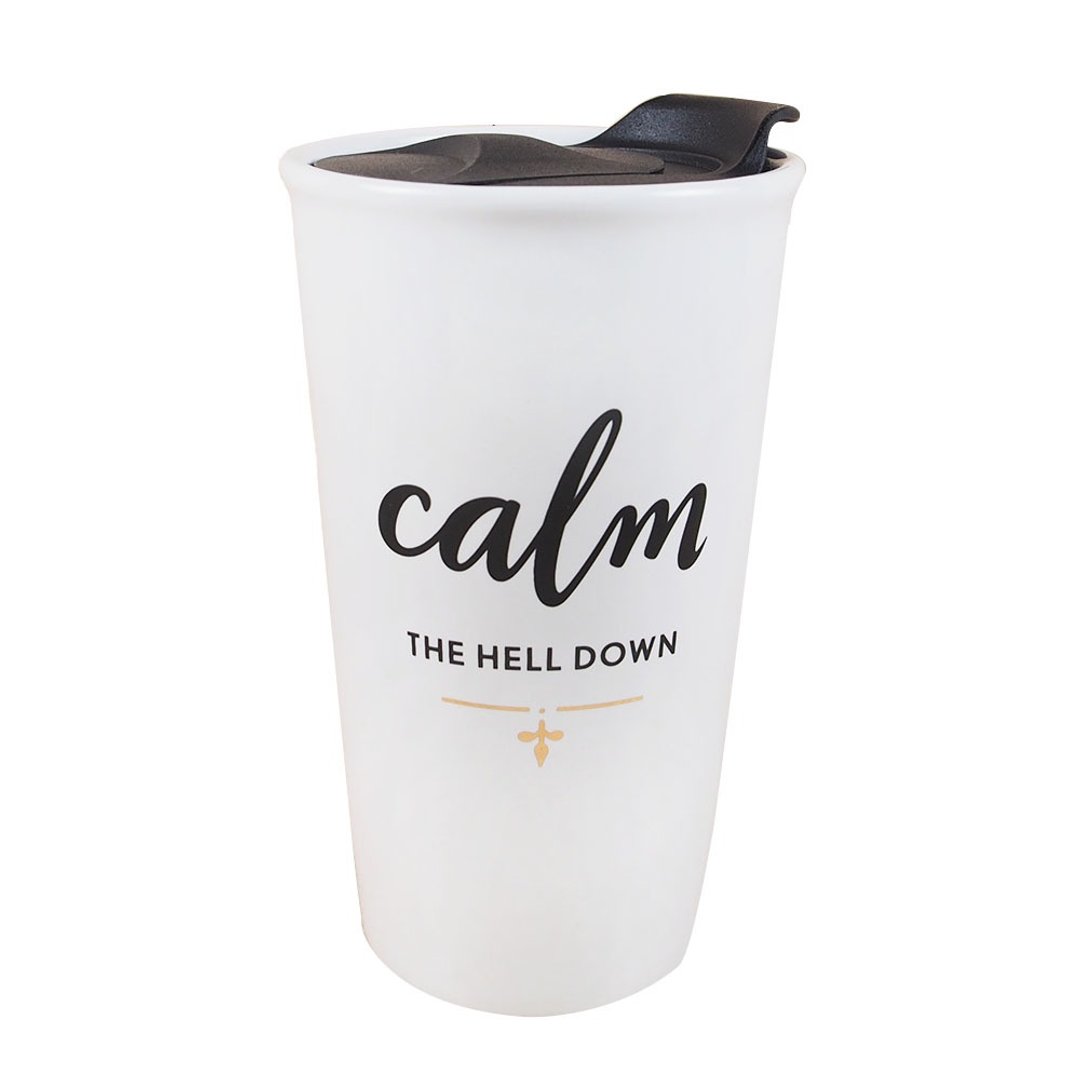 冷静Calm【Hallmark-文字礼品 旅行随身马克杯】 - 其他杯子 - 陶 白色