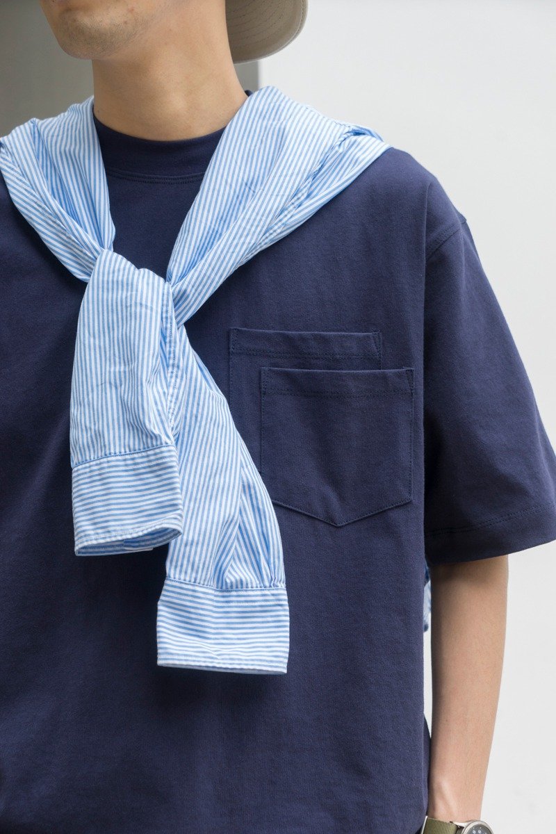 Pocket T-shirt 日系休閒純色寬鬆短袖T恤 質感超好 雙口袋設計 - 男装上衣/T 恤 - 棉．麻 多色