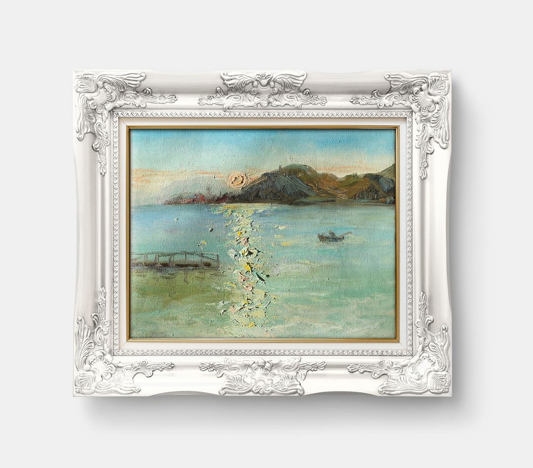 船画原始海景艺术Skyscape自然艺术原始Plein空气 - 墙贴/壁贴 - 其他材质 蓝色