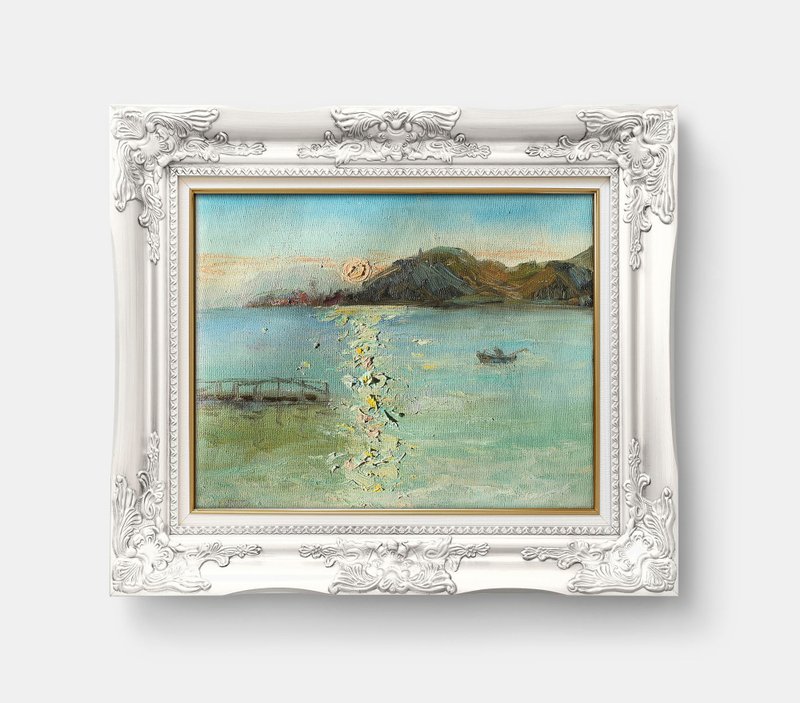 船画原始海景艺术Skyscape自然艺术原始Plein空气 - 墙贴/壁贴 - 其他材质 蓝色