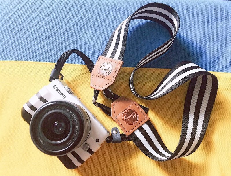 Black & White Mirrorless and DSLR Camera Strap - 相机 - 纸 黑色