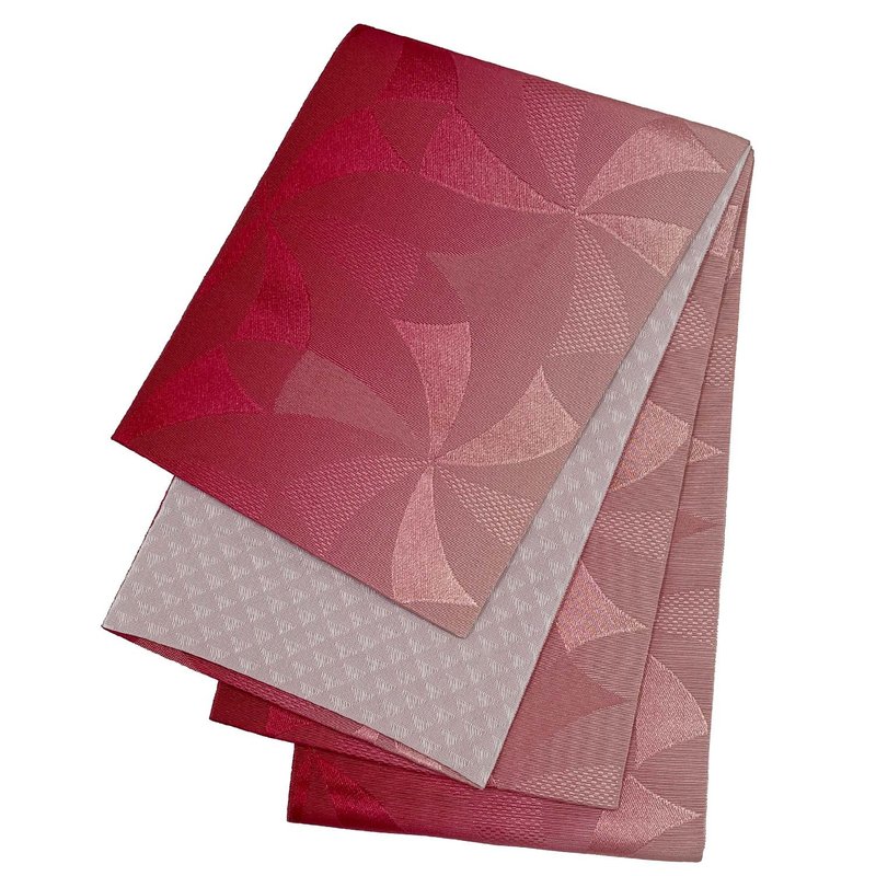 女性 腰封 和服腰带 小袋帯 半幅帯 日本制 深红色 渐层 - 皮带/腰带 - 其他材质 红色