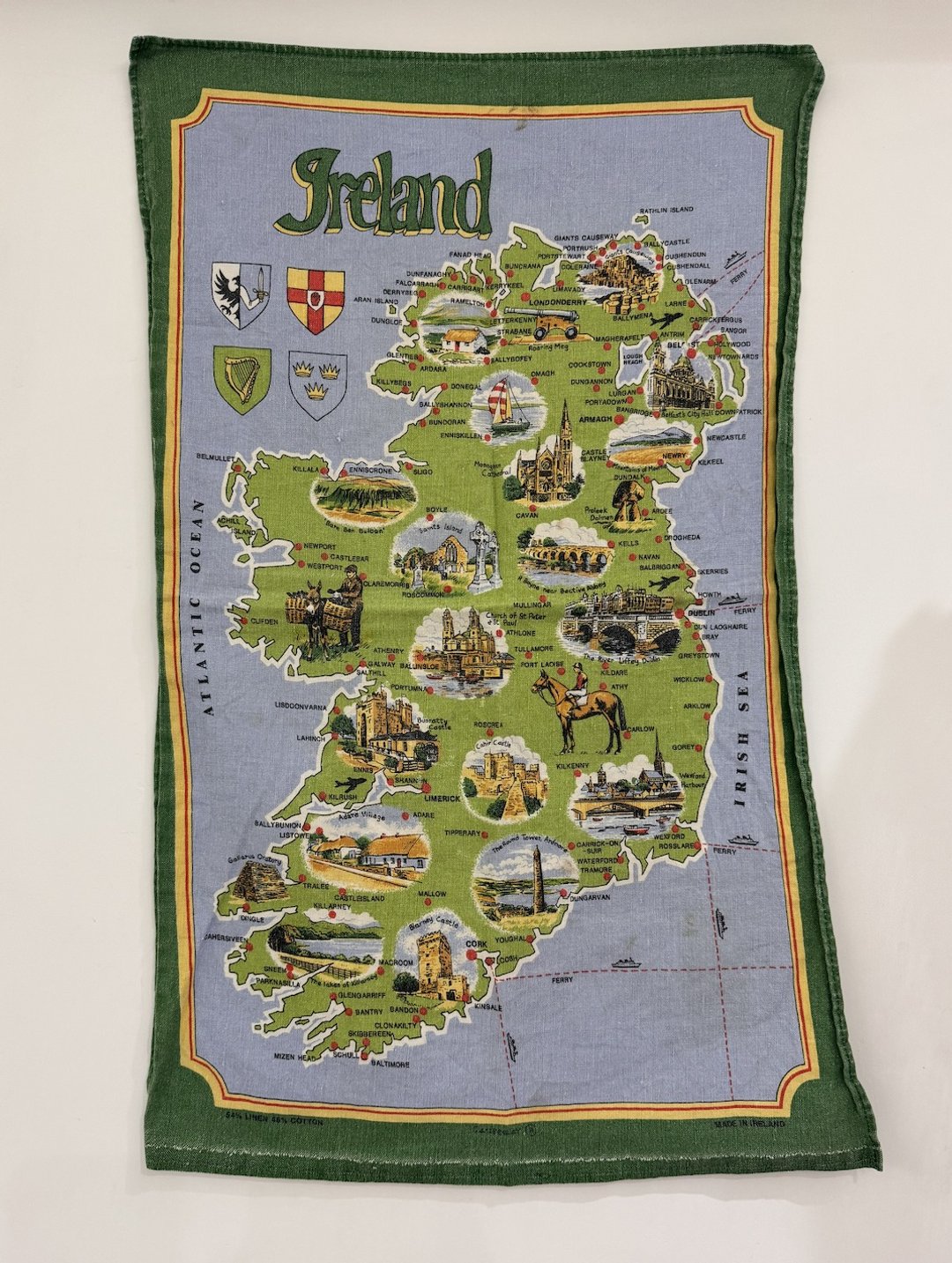 诞生年份 布历【母亲节】Ireland map 美国早期年份布面茶巾 系列 - 门帘/门牌 - 棉．麻 多色