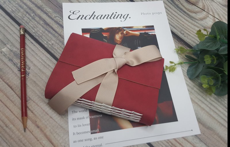 手工麂皮笔记本 (Journal) 勃艮第红 - 笔记本/手帐 - 环保材料 