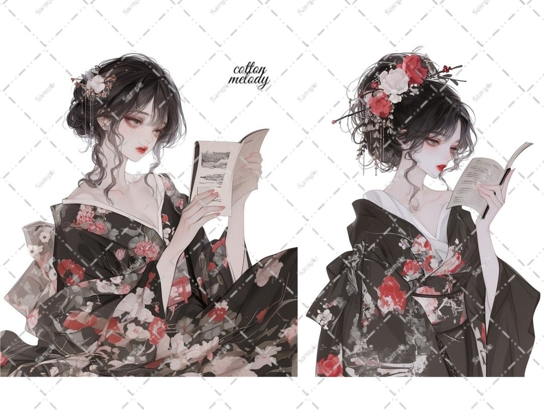 original sticker no.6317 人物贴纸 原创贴纸 人物贴纸 女孩贴纸 原创人物贴纸 - 贴纸 - 纸 