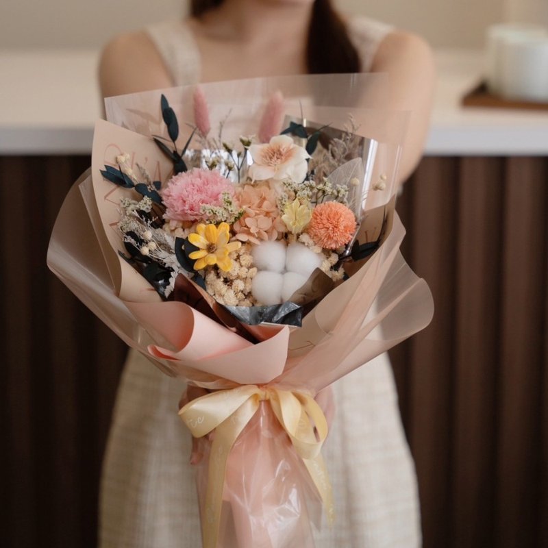 love u 系列永生康乃馨花束 樱花粉色康乃馨 - 干燥花/捧花 - 植物．花 粉红色